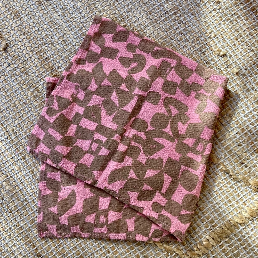 Overdyed Bandana - Checks in Pink Frosting